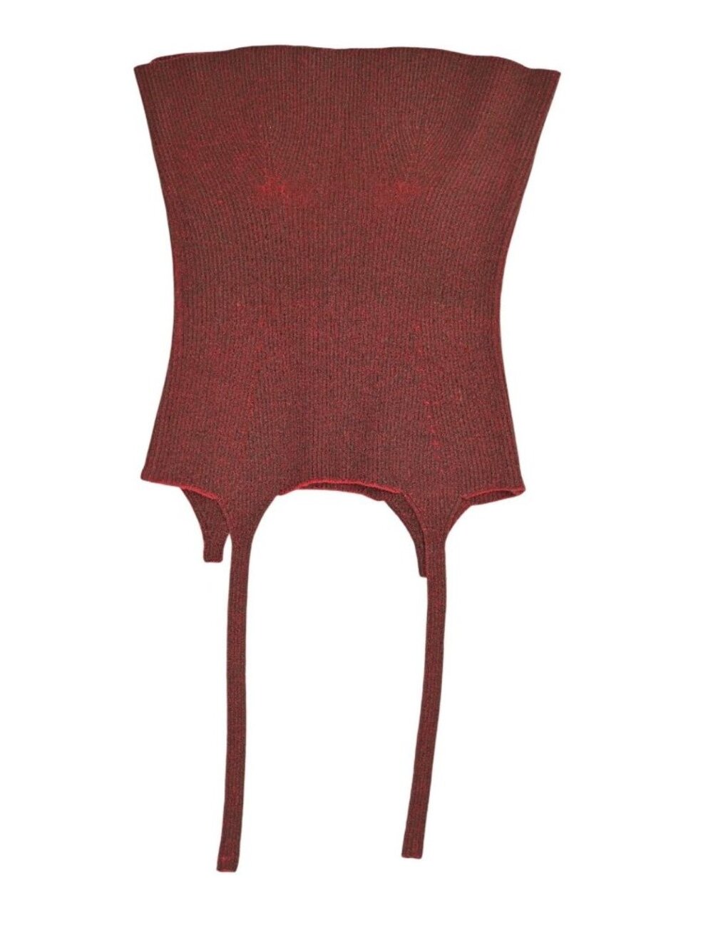 Isa Boulder Underbust Knit Corset Top in Red